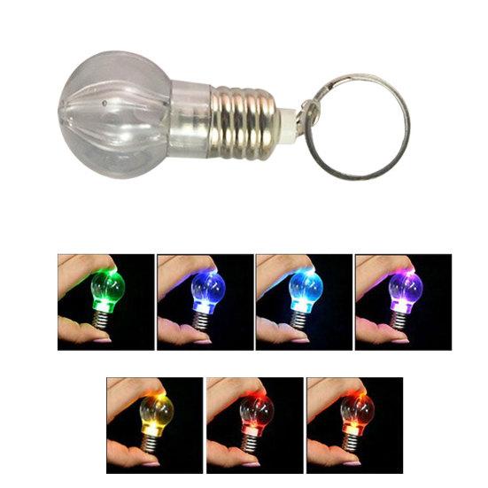 Светодиодный фонарик, лампочка, брелок для ключей, лампа, факел, цвет радуги, подарок