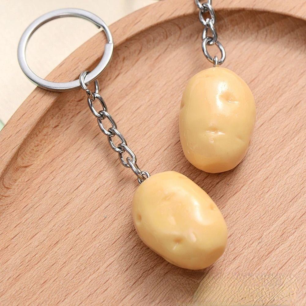 Simulation Mangosteen Model Pendant Mangosteen Food Keychain Simulation Potato Keychain Couple