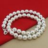 JewelryTop    Медь 4MM/6MM/8MM/10MM Гладкие Бусины Шариковая Цепь Ожерелье Для Женщин Мужчин Модные Украшения