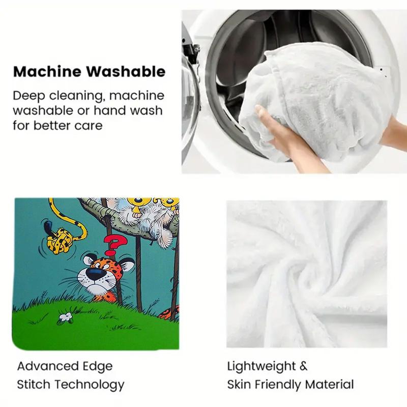 Marsupilami anime style 2D Flat Pattern Flannel Blanket High quality All Seasons Warmth and Comfort Perfect for Christmas Gifts.