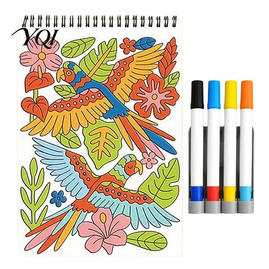 Mindful Coloring for Relaxation Trace-By-Groove Guided Book, Clear Artistic Printing with 20 Decorative Spiral Bound Drawing Album Scenes And