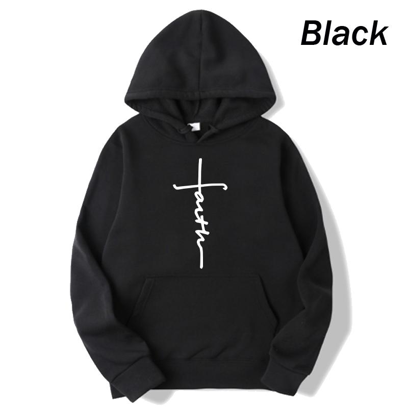2025 Unisex Cool Faith Print Hoodie Sweatshirt Men Women Fleece Hoodie Fashion Sports Hoodie Crew Neck Hoodie Sweatshirt