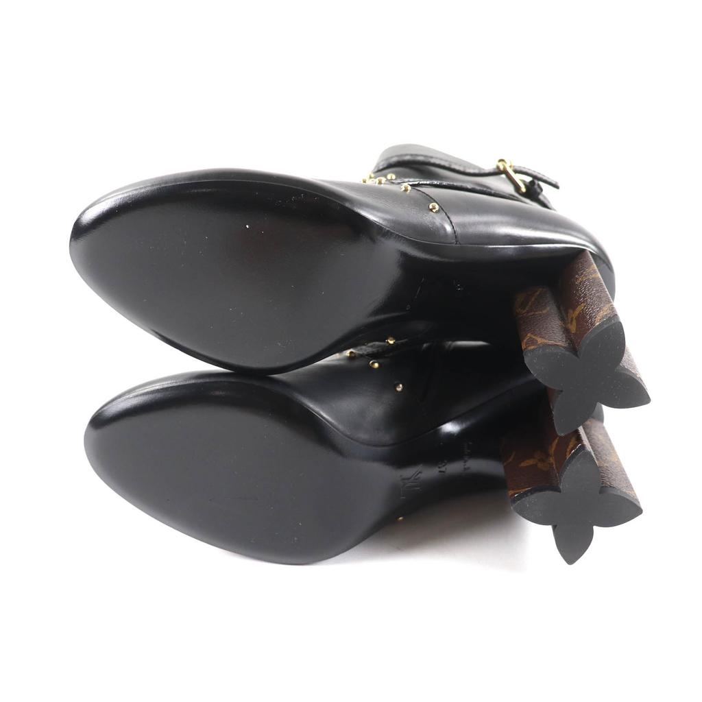 Excellent LOUIS VUITTON Ankle boots Monogram belt design leather Women 37 Used