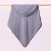Pure Cotton Hooded Baby Swaddle Towel - Solid Color Gauze