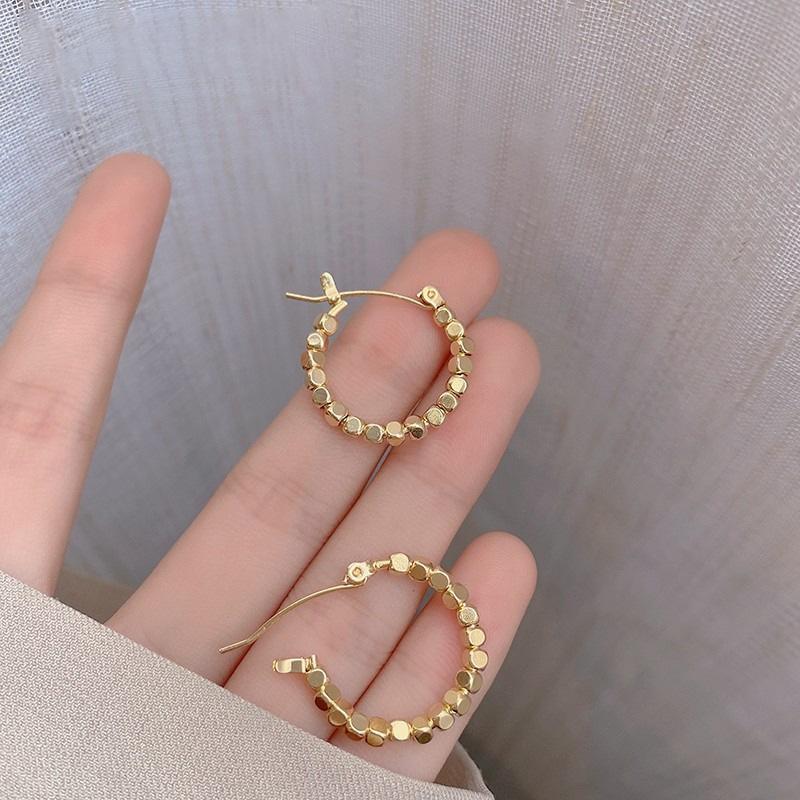 Серьги-кольца из серебра S925 Корейский стиль Металлические Минималистичные Легкая роскошь Женские серьги