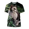 Новая футболка с 3D-принтом кошки, повседневная футболка с круглым вырезом для мальчиков, в стиле харадзюку, летний уличный стиль, легкий топ