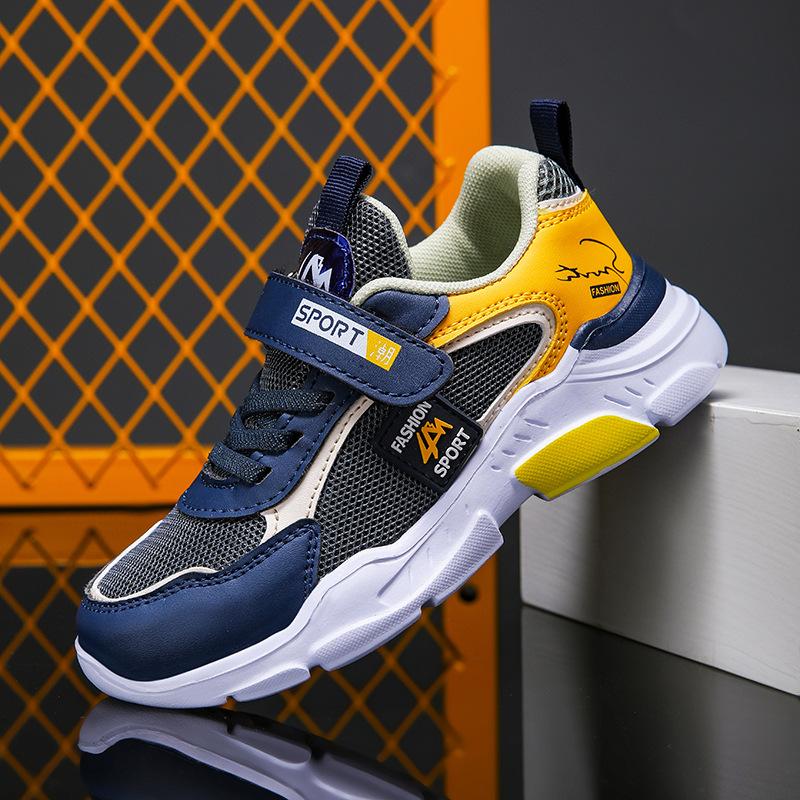 Sports Shoes Sports Shoes Boys' Medium and Large 2025 Mesh Leather Surface Children's Casual Shoes Casual Classmates Boys Running New