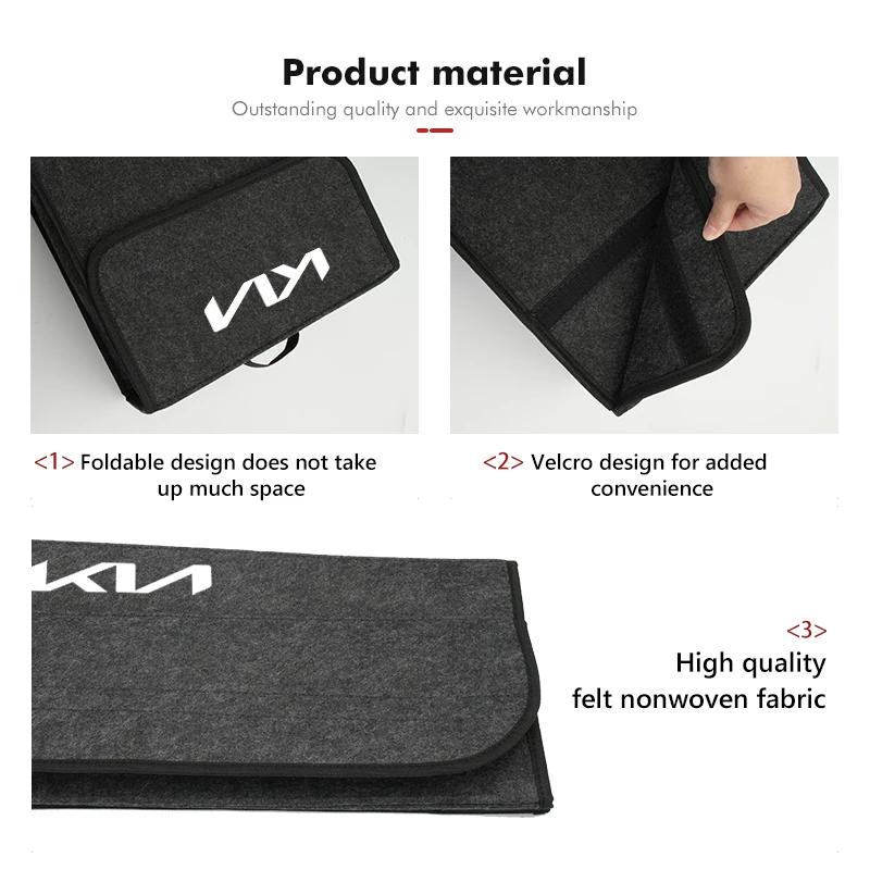 CKWQ4 Car Trunk Large Capacity Multiuse Organizer Box Auto Tools Storage Folding Bags For KIA Rio K5 K2 Sportage Ceed Sorento Stinger