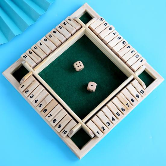 Настольная игра Shut The Box 4 игрока Деревянная настольная математическая игра Дети Взрослые Семья