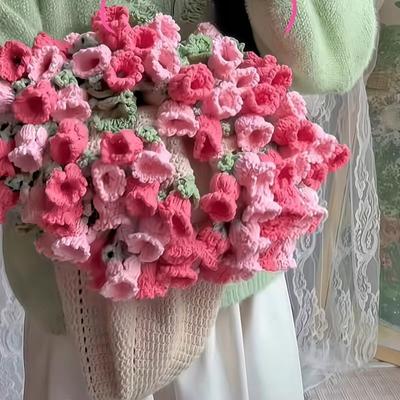 Вязаный крючком букет роз одеяло модный подсолнух гвоздика букет цветов одеяло готовый DIY ремесло искусственное вязаное одеяло