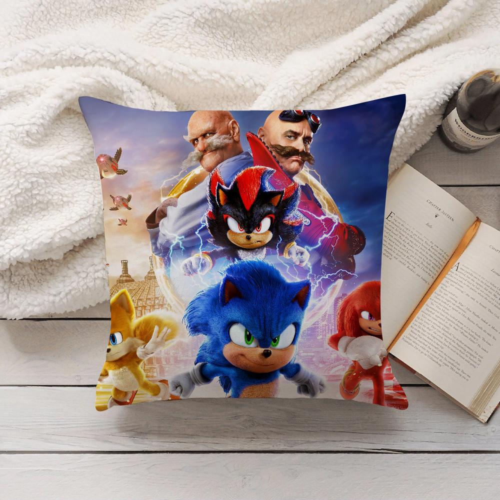 Чехол для подушки из фильма S-Sonic Ёжик 3 Декор для дома Наволочка Подходит для спальни Автомобиля Офиса Дивана