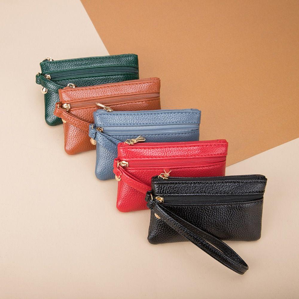 Korean Style Lichee Pattern Zipper Coin Purse Coin Purse Wallet Small Item Bag Women