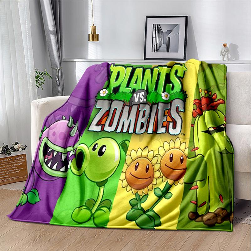 P-Растения против. Игровое одеяло Z-Zombies для дивана, офиса, для сна, с изображением горохострела, для студенческого общежития, покрывало на кровать, настраиваемое
