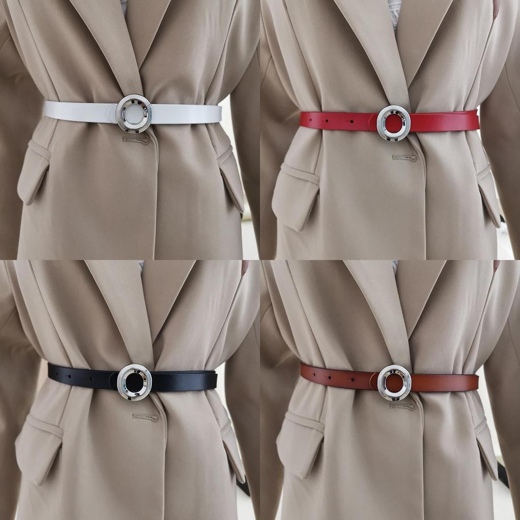 Slim Leather Ladies Waist Belt With Alloy Clasp For Modern Casual And Work Looks