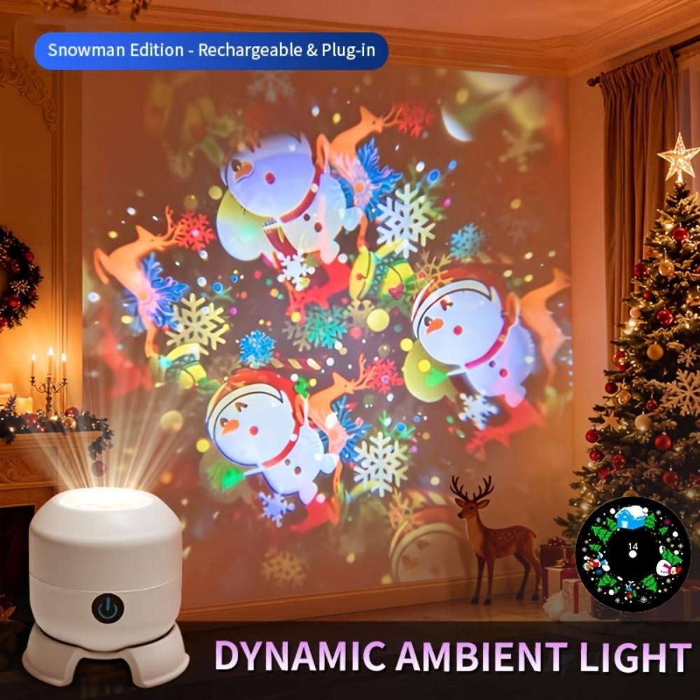 Snowflakes Christmas Projector Light Ocean Indoor Ambient Lamp for Bedrooms