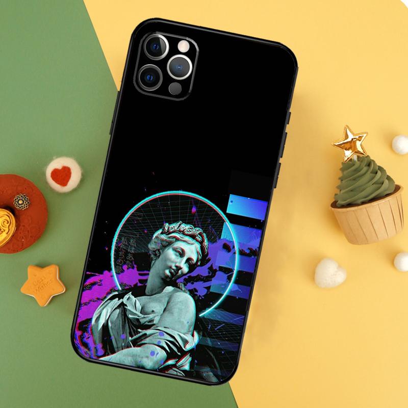 Чехол Funda со статуей греческого бога для iPhone 11 12 13 14 16 15 Pro Max Mini XS Max X XR SE2 7 8 14 16 15 Plus
