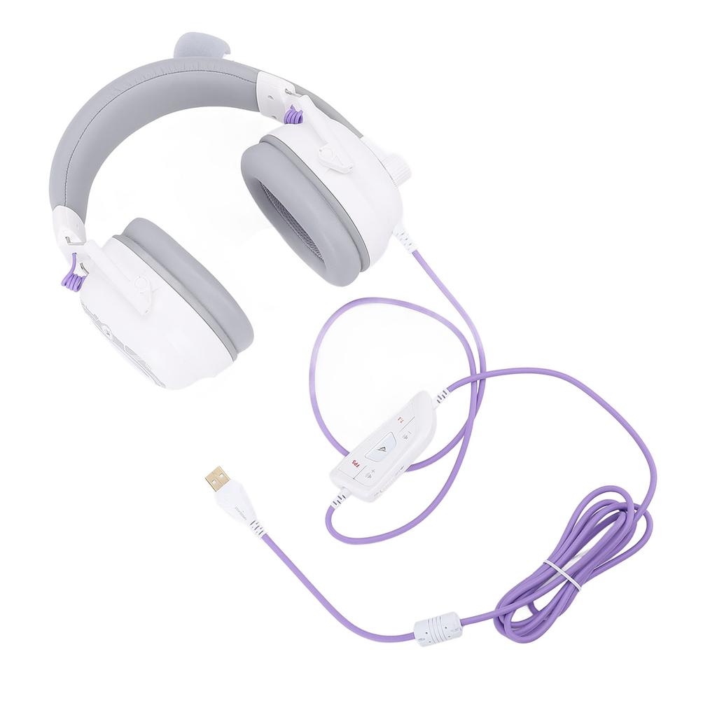 Wired USB Gaming Headset HiFi 7.1 Surround Sound with Noise Canceling Microphone Lightweight Over Ear Headphones
