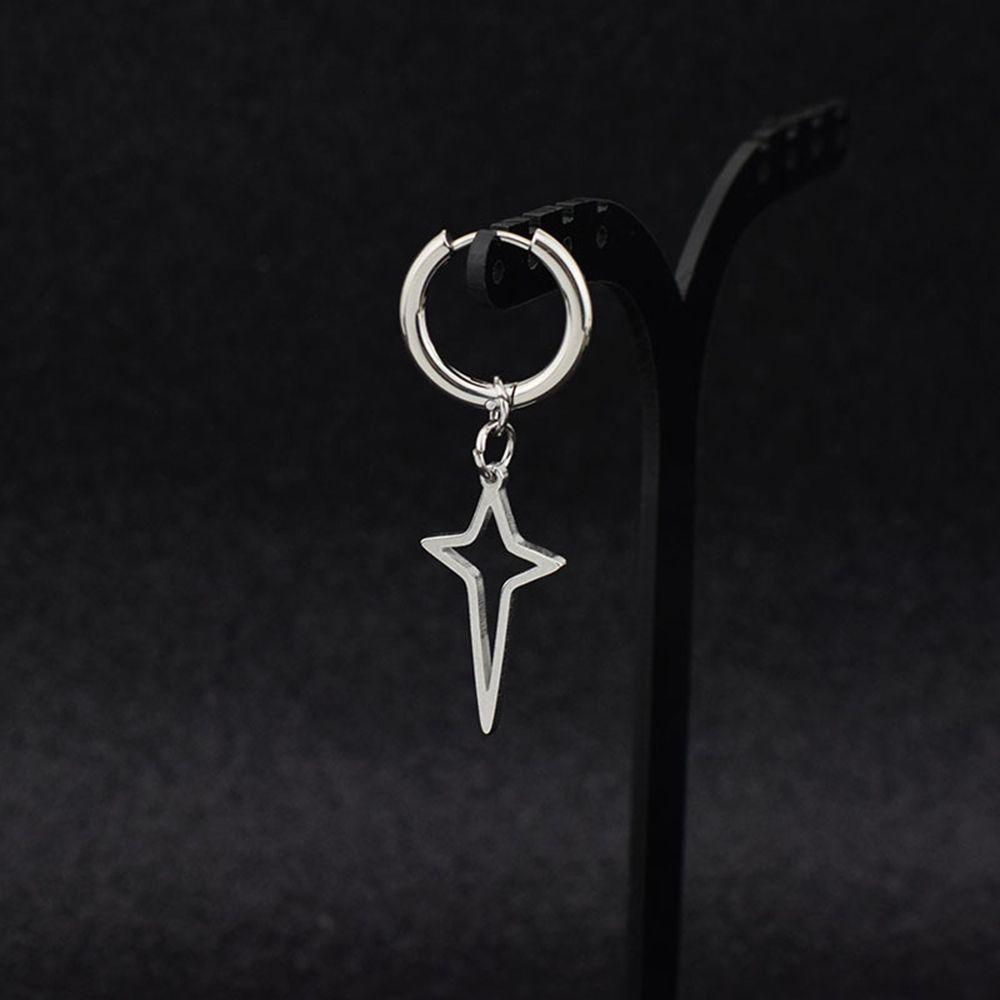 Стальные Модные Украшения Клипса Серьга Мужские Серьги-Кольца Корейский Стиль Кафф для Уха Крест Звезда Висячая Серьга