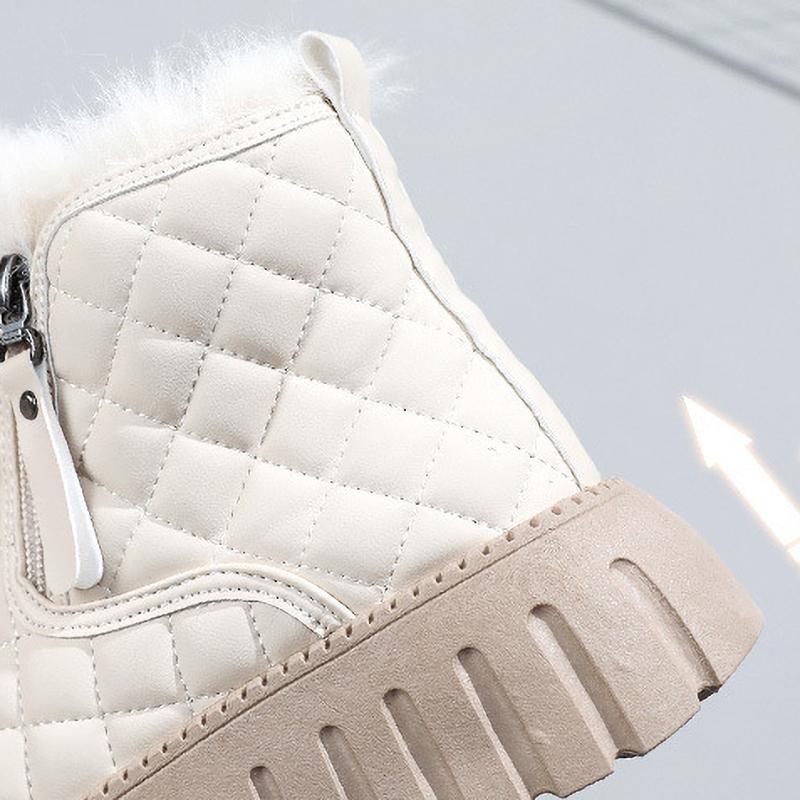 Теплые флисовые подкладки, толстая подошва, зимние женские ботинки, удобные, повседневные, с круглым носком