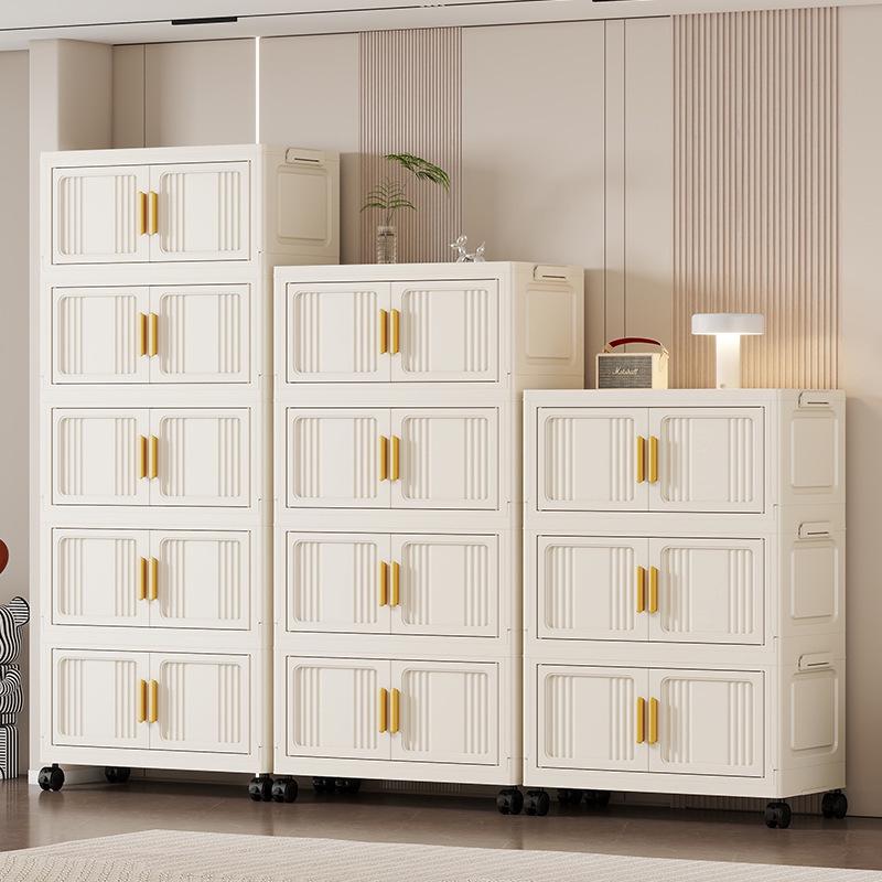 Portable Multi-Layer Folding Storage Cabinet for Kitchen and Living Room