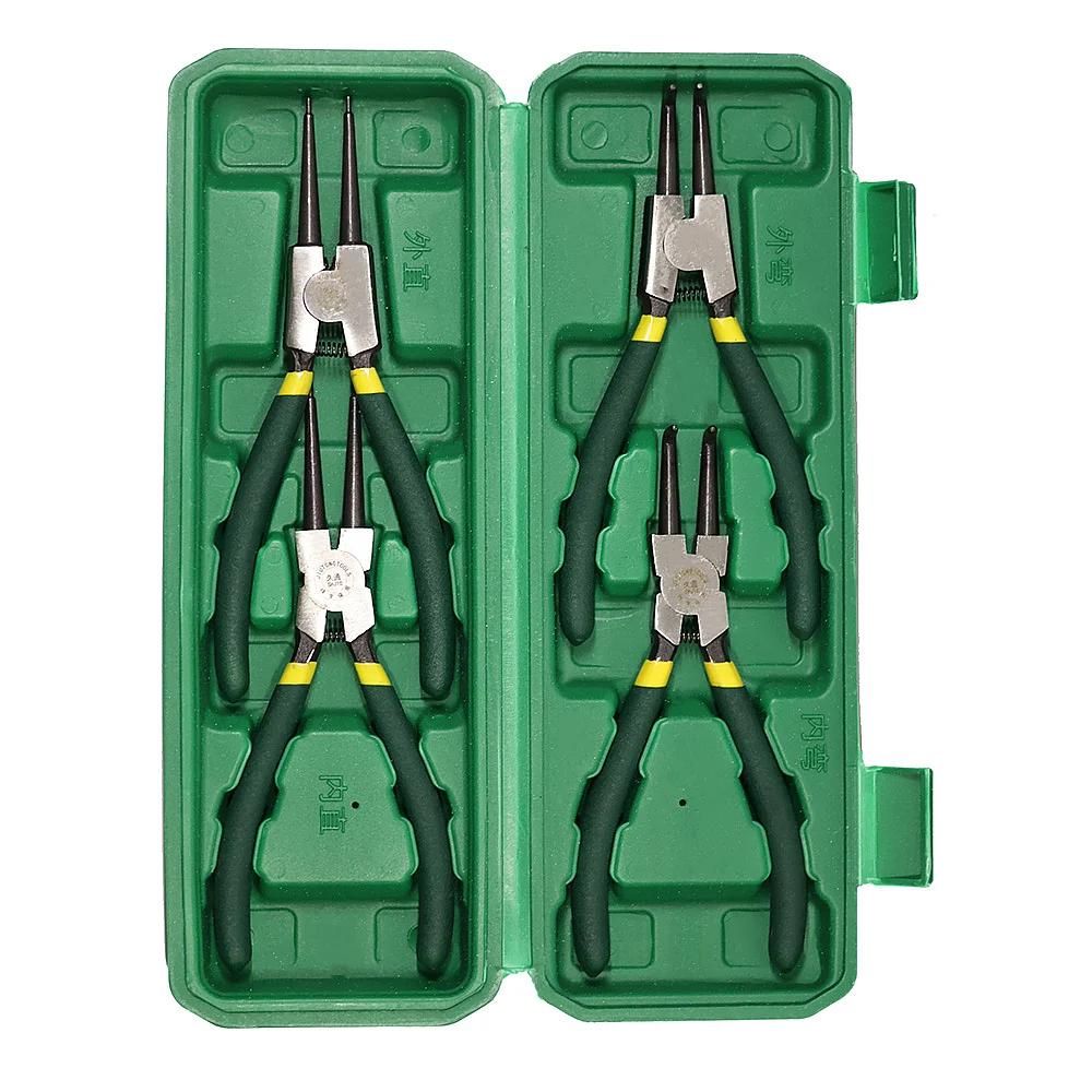 4Pcs Snap Ring Pliers Set Portable Inner Outer 7" Retaining Circlip Pliers Carbon Steel Multifunctional for Hand Remover Tool
