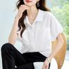 Summer Short-sleeved Shirt Women's New Commuter Korean Version Loose Cotton Top