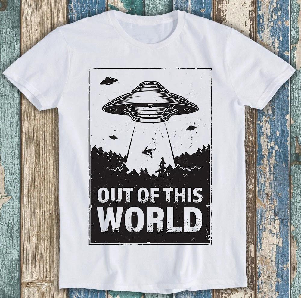 НЛО Внеземной Космический Планета Ретро Забавный Мем Подарок Футболка T-Shirt M1249