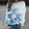 Rose Flower Sweatshirts Floral 3D Print Autumn Winter Women Hoodies Long Sleeve Y2k Oversized Pullovers Tops Female Clothing