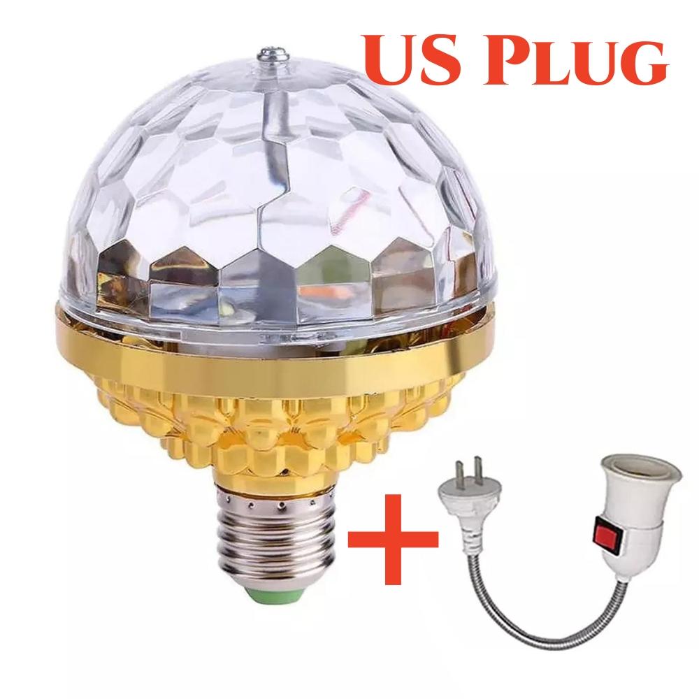 Светодиодная лампа RGB E27, волшебная цветная проекторная лампа с автоматическим вращением, сценическое освещение для праздничной вечеринки, бара, KTV, дискотеки