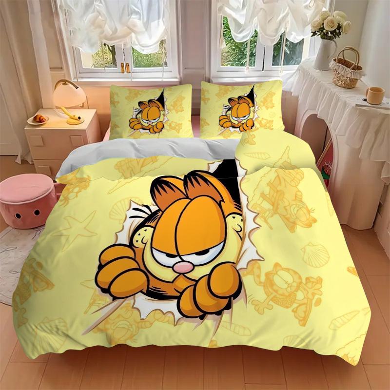 Garfield Through Wall Print 3Pcs Bedding Setduvet Cover With 2 Bedropillowcase Home Birthday Gift