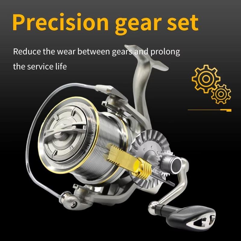 Большая рыболовная катушка из цельноалюминиевого сплава 4.8:1 Высокое передаточное отношение Максимальная выносливость 20 кг Прочная катушка для ловли карпа в морской и пресной воде