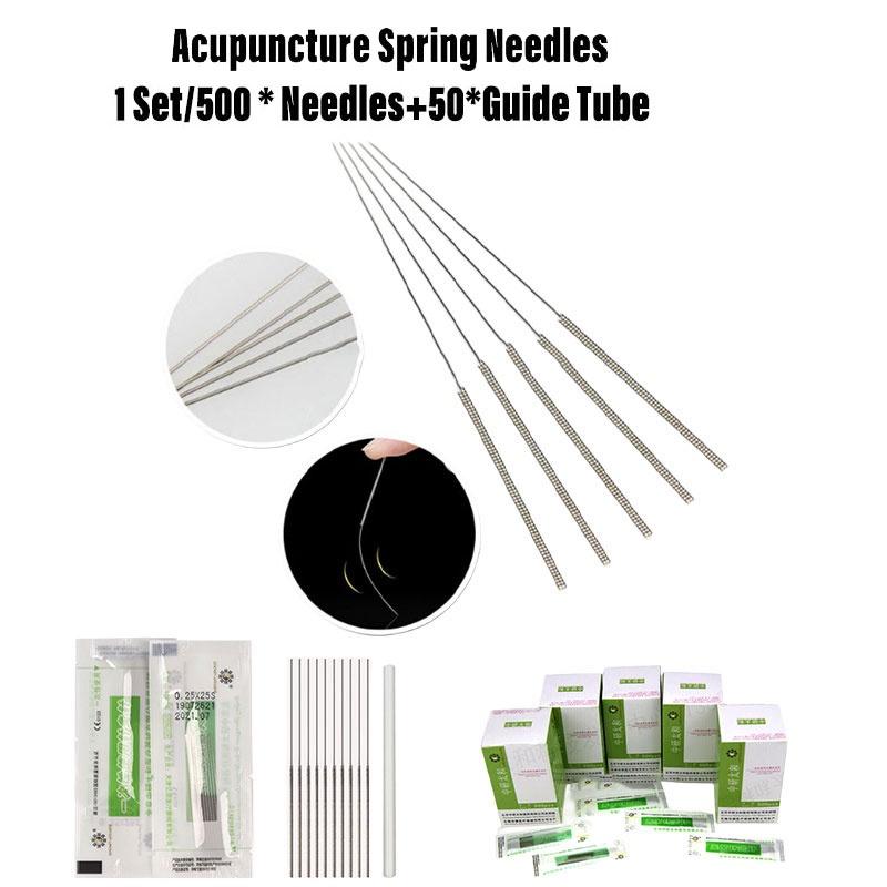 Стерильные иглы для акупунктуры Упаковка 500 штук Одноразовые иглы из нержавеющей стали Тонкий калибр Диаметр 0,16 мм