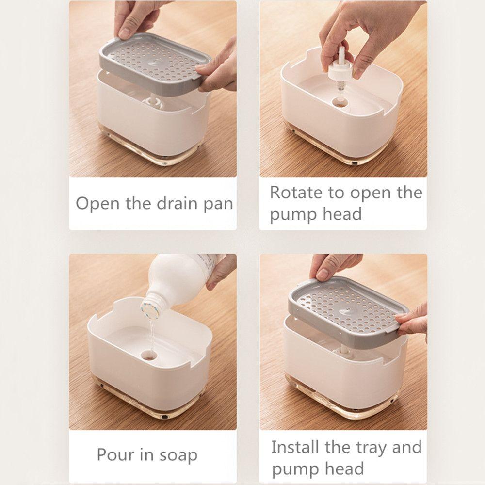 Dishwashing Container Soap Pump Dispenser Cleaning Liquid Box Foam Bottle Detergent Dispenser