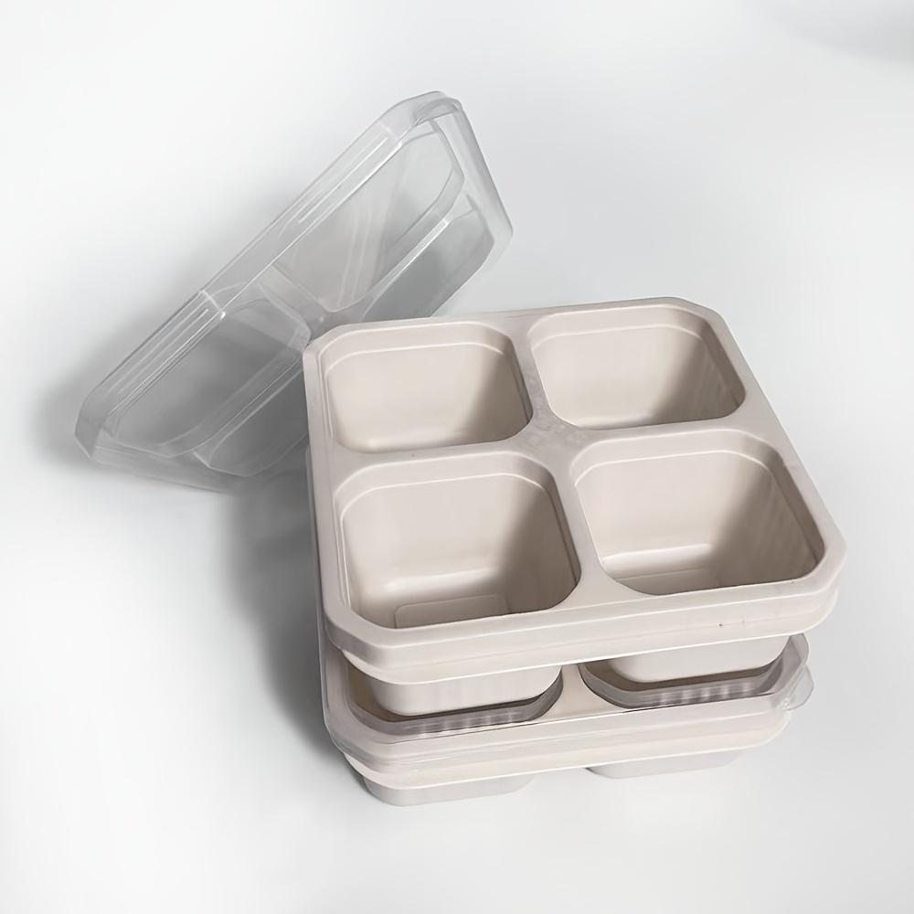 2 шт. ланч-боксы bento с 4 отделениями и крышками, пригодны для микроволновой печи и посудомоечной машины, 4 цвета, идеально подходят для приготовления еды, офиса, кемпинга и школы