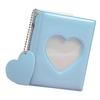 Pockets Photo Album Hollow Heart Cover DIY Making 3in Single Compartment PVC Pure Color Simple Style Picture Book Blue