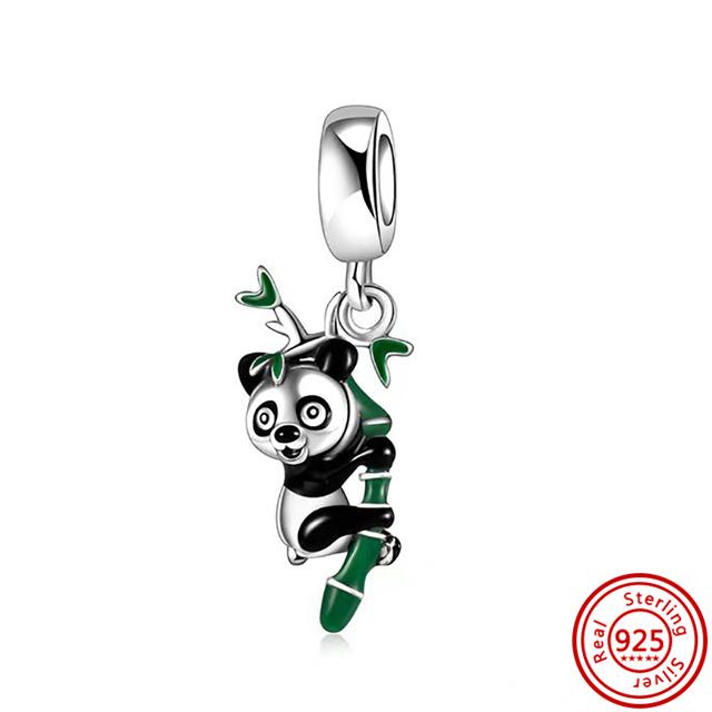 New Panda Owl Unicorn Lucky Cat Dog Lion Elephant Animal Beads Fit Charm Bracelet Women 925 Silver Jewelry