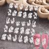 5D Модные Белые Наклейки для Ногтей Дизайн Сердце Любви Музыкальная Звезда Ультратонкие Самоклеящиеся Наклейки Слайдеры Декорации для Маникюра