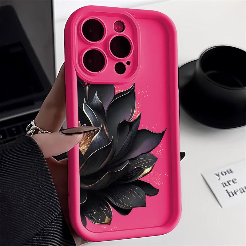 Flower Phone Case For iPhone 13 Case iPhone 15 14 Pro Max 11 12 XR XS X 7 8 15 Plus SE  3 Shockproof Bumper Silicone Cover