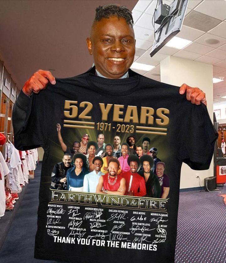 52 Years 1971-2023 Earth Wind Fire Thank You For The Memories shirt HH8392 Unisex T-Shirt
