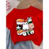 Adorable Cat Sushi Cartoon Print Kid T-Shirt Soft Round Neck with Fun Food Design for Summer Casual Children Wear Clothing