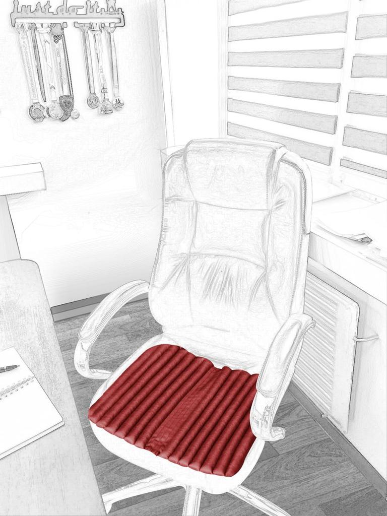 Накидка на кресло руководителя Ekkoseat, наполнитель гречневая шелуха