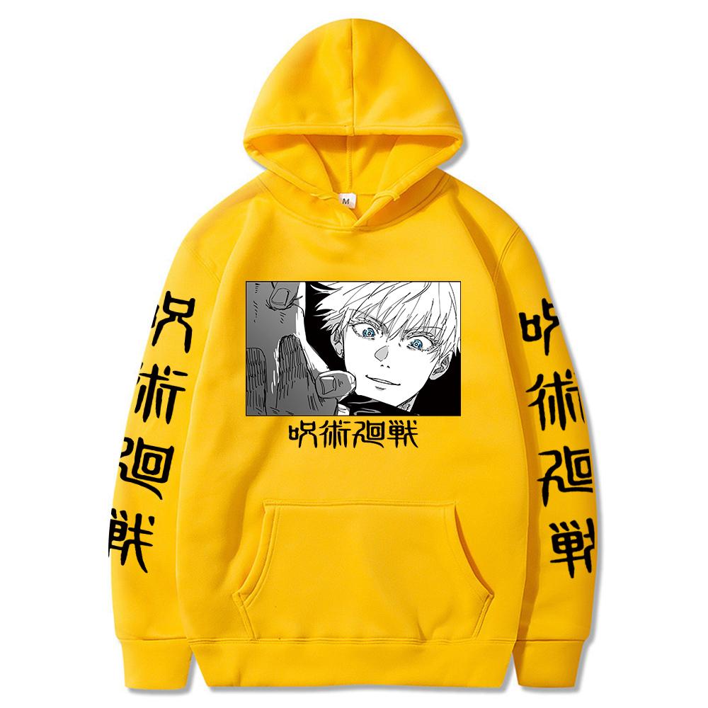Японское Аниме Jujutsu Kaisen Годжо Сатору Графические Худи Оверсайз Худи с Капюшоном Винтажные Худи с Длинными Рукавами Мужская Женская Одежда