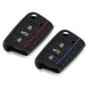 Силиконовый чехол для автомобильного ключа для VW Golf 7 MK7, 3 кнопки, складной дистанционный брелок для сиденья, автомобильные аксессуары для Skoda
