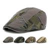 Men's Camouflage Patchwork Beret British Vintage Cotton Cap Forward Cap