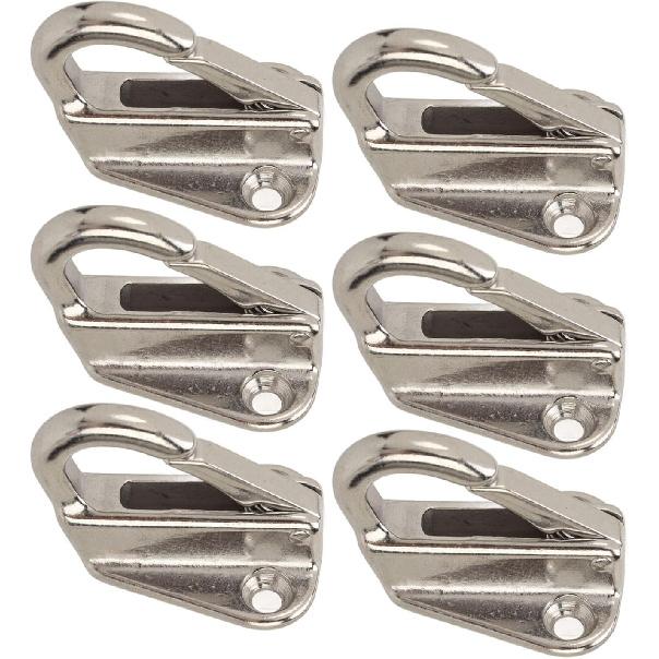 Stainless Steel Hooks Spring Snap Hooks Boat Hardware Clothes Hanger Hooks 6Pcs Spring Snap Attach Rope Hook Fending Hook
