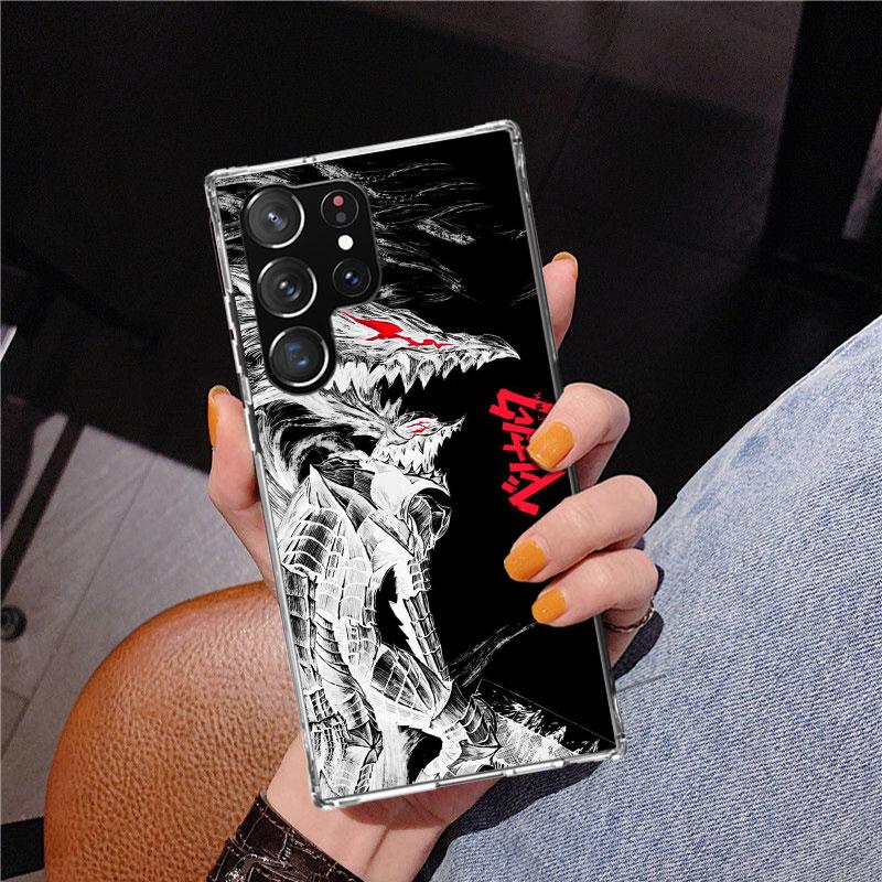 Black White G-Guts B-Berserks Phone Case For Samsung Galaxy S24 S25 Edge S26 Ultra S23 S22 S21 Plus S20 FE + Personalized Print