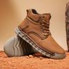 Мужские ботинки осень-зима новые бархатные теплые ботинки Zhongbang хлопковые ботинки мягкая подошва на шнуровке нескользящие большой размер повседневная мужская обувь