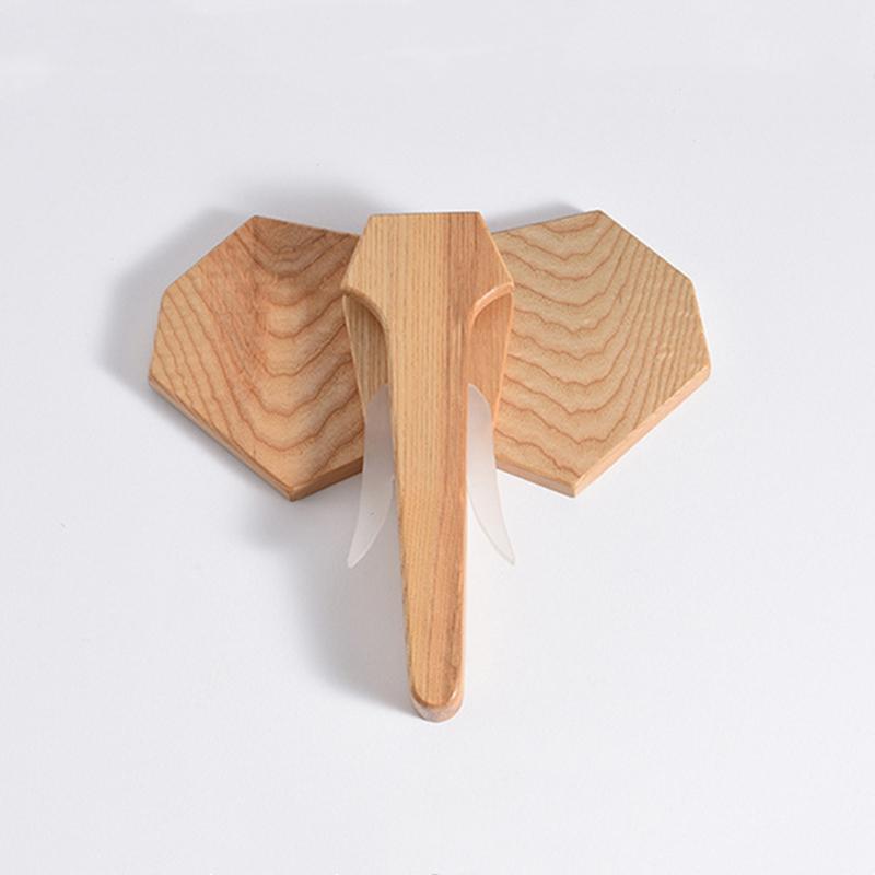 Светодиодный настенный светильник в виде головы слона в скандинавском стиле из дерева, минималистичный настенный светильник в виде животного из ясеня, светильник для спальни, коридора, лофта, декоративное освещение