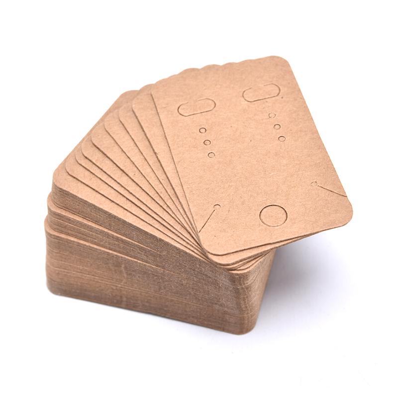 100Pcs Earrings Necklace Holder Display Card Jewelry Display Kraft Card Tag