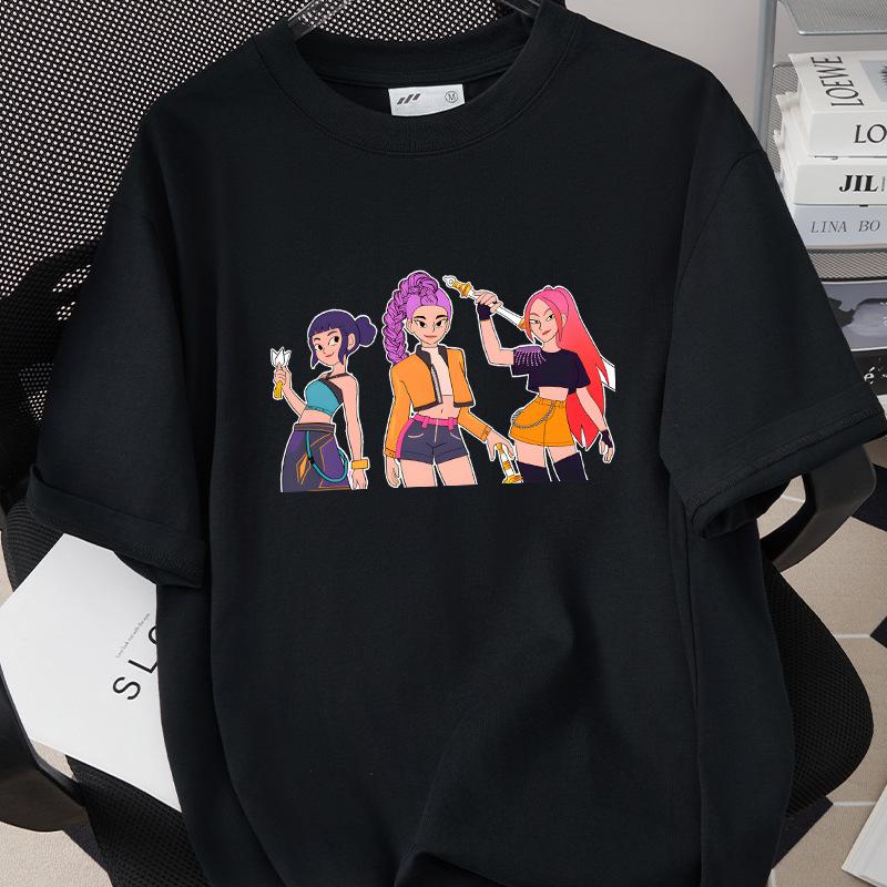 KPop Demon Hunters Huntrix Printing Men T-shirt Summer Cotton Short Sleeve Tshirt for Female O-neck Women Tee Streetwear Tops